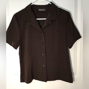Briggs New York Women's Dark Brown Button Down Shirt Size 10